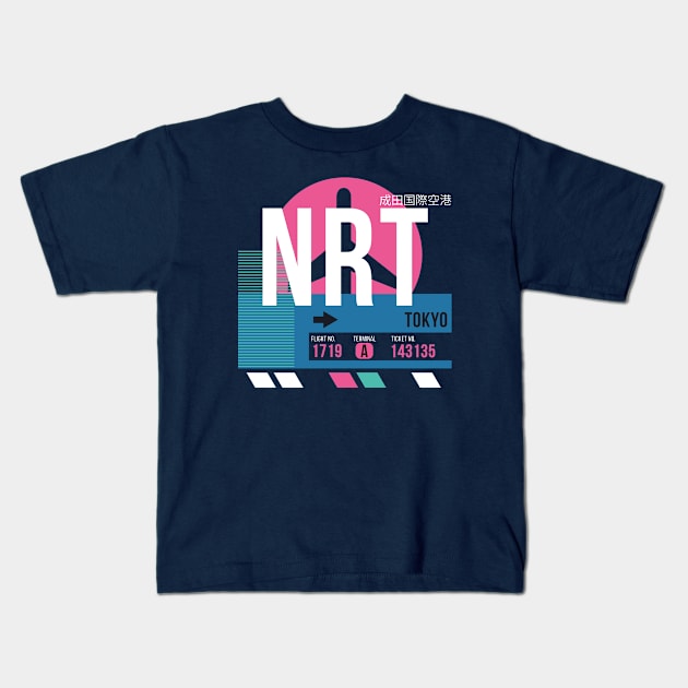 Tokyo (NRT) Airport Code Baggage Tag Kids T-Shirt by SLAG_Creative